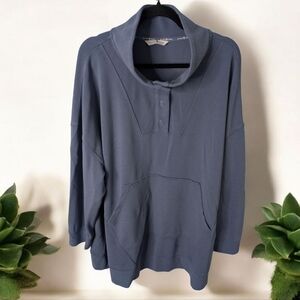 Blue Cowl Neck Pullover